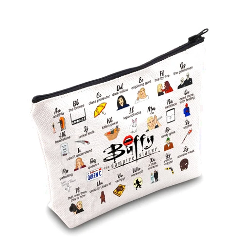 MNIGIU BTVS Tv Show Inspired Gift BTVS Tv Series Merchandise for Fans BTV Vampire Makeup Zipper Pouch (BTV makeup)