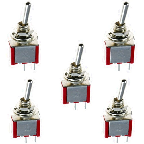 ESUPPORT On/Off Mini Miniature Toggle Switch Car Dash Dashboard SPST 2Pin Pack of 5