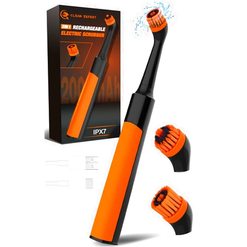 CLEAN EXPERT Electric Cleaning Brush Grout Brush - Rechargeable Crevice Cleaning Brushes Set Scrub Brush for Shower Cleaner Tile Floor Electric Scrubber Power Cleaning Tools for Home Kitchen Window Bathroom Tub