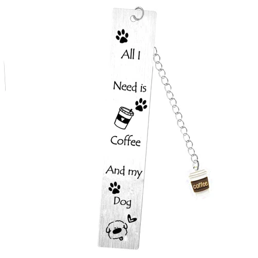 Wimeiren Dog Bookmark Marks for Reading Women Coffee Dog Bookmark Keepsake for Dog Lovers Coffee Lovers Book Lovers Gifts for Dog Mom Dad Dog Owner Christmas Stocking Stuffers Birthday Gifts Dog Themed Gifts
