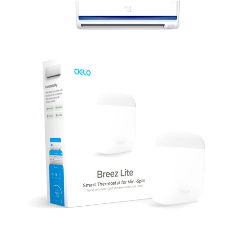 Cielo Breez Breez Lite | Smart AC Controller for Mini-Split, Window & Portable Air Conditioners & Heat Pumps | Free App, No Subscriptions | Alexa, Google, Siri Shortcuts, SmartThings, IFTTT (White)
