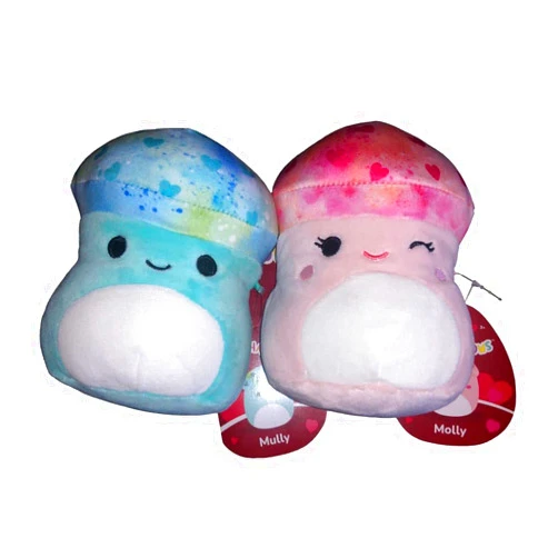 Squishmallows Official Kellytoy Valentines Squad Squishy Soft Plush Toy Animal (Mully & Molly (Mushroom Pair), 5 Inch)