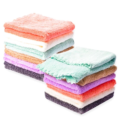 Kyapoo Baby Washcloths 12 Pack 12x12 Inches Microfiber Coral Fleece Extra Absorbent and Soft for Newborns, Infants and Toddlers