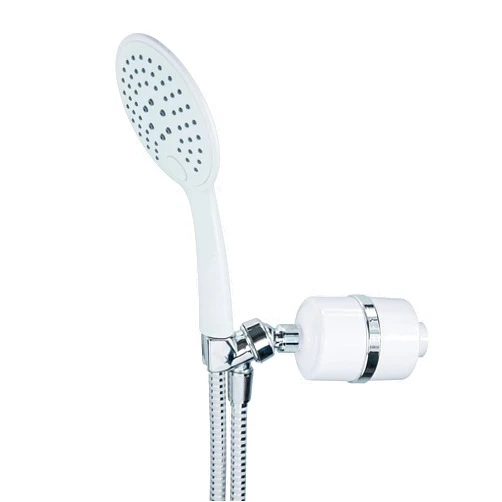 Crystal Quest Luxury Handheld Shower Power Filtration System - White - BPA Free | 1.25-2.5 GPM | Reversible Cartridge | Great for Dechlorination