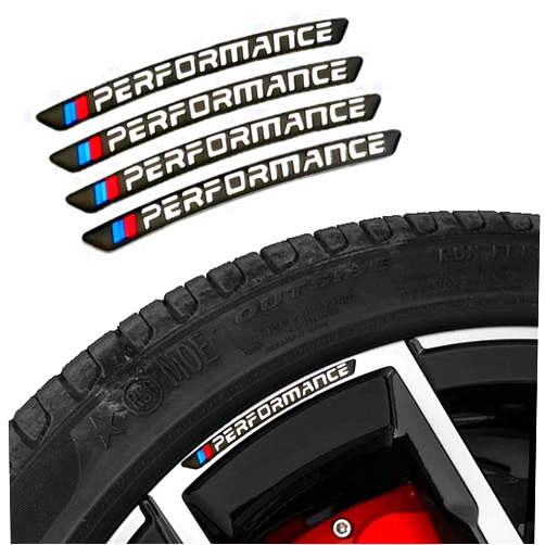 NOI 4PCS 3D Wheel hub Stickers Decorative Stickers M Sticker car Logo Badge Stickers Aluminum Alloy Material（Black）