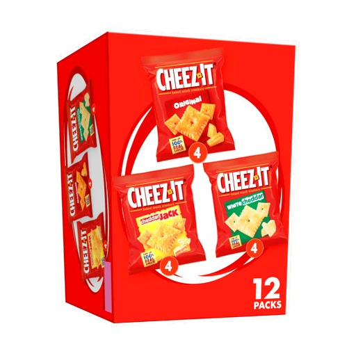 Cheez-It Cheese Crackers, Baked Snack Crackers, Lunch Snacks, Variety Pack, 12.1oz Box (12 Packs)