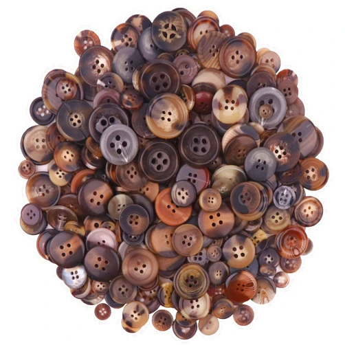YAKA 300-600 Pcs Assorted Mixed Color and Size Resin Buttons 2 and 4 Holes Round Children's Manual Button Painting Craft for Sewing DIY Handmade Ornament,Decorations(Brown)