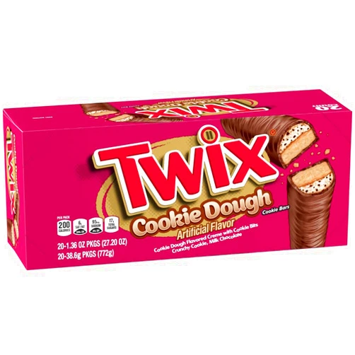 TWIX Cookie Dough Milk Chocolate Bars, 1.36 oz (Pack of 20)