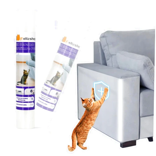 Felizshop Door Scratch Protector from Dog Claws, Furniture Protectors from Cats,Cat Scratch Couch Protector,Anti Cat Scratch Tape for Sofa, Carpet, Door, Chairs(120