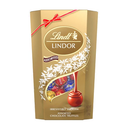 Lindt LINDOR Assorted Chocolate Candy Truffles Gift Box, 8.4 oz.
