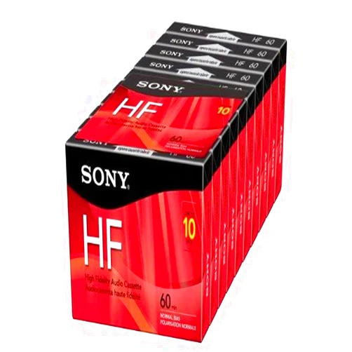Sony 10C60HFL 60-Minute HF Cassette Recorders - 10 Brick