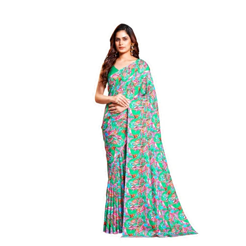 Garden Vareli Polyester Abstract Printed Saree