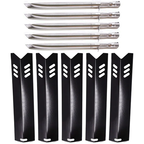 Criditpid Grill Replacement Parts for Dyna-Glo DGF510SBP, DGF493BNP, Grill Heat Plate Shields and Burner Tubes for Backyard Grill BY13-101-001-12, GBC1461W, BY15-101-001-02, BY14-101-001-02 Models.