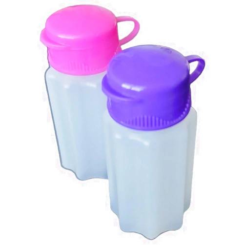 Handy Housewares Durable Plastic Camping Mini Salt and Pepper Shaker Set with Flip Lids - Pink & Purple (1 Pair)