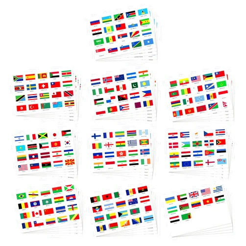 Eaezerav 960 Pcs World Flag Stickers Country Flag Stickers Passport Stickers Mini National Flag Stickers for School, Journal, Scrapbook, Planner, Travel Theme Party Decor Kids' Party Favors