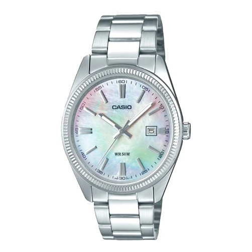 Casio MTP1302DS-7AV Men's Standard Classic Stainless Steel MOP Dial Date Analog Watch