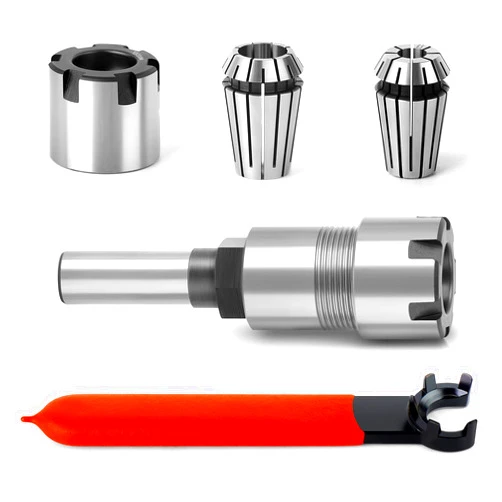 MEIGGTOOL 1/2 Inch Shank Router Bit Extension Collets ER20M Extender Chuck Converter Adapter, Convert 1/2-Inch & 1/4-Inch Shank Bits for CNC Engraving Machine and Milling Lathe Tool Workholding