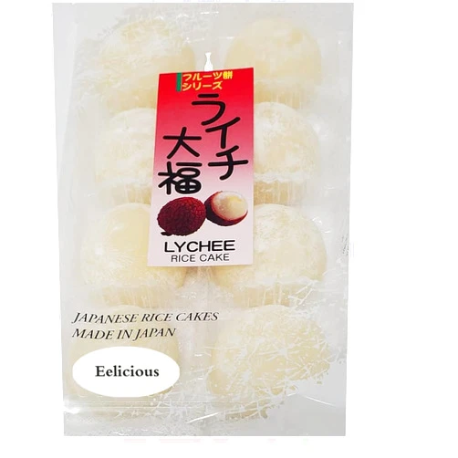 Eelicious Japanese Mochi Fruits Daifuku Rice Cake Lychee Flavor 7oz 2pack