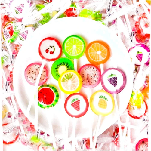 RBBZ Party Fruit Slices Candy - Fruit Lollipops Bulk 1 lb Bag of Individually Wrapped Candy Fruit Suckers - Hard Candies Assortment - Great for Candy Buffet - Office Candy - Birthday Treat Bags- Yummy Candy for Kids and Adults