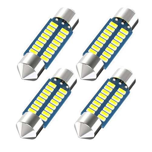 Serundo Auto 6418 Led Festoon Bulb 36mm 1.42in C5W Festoon Led, Super Bright 16SMD 3014 Chips 6000k White Interior Led Bulb Used for Car Map Dome Courtesy Trunk Light etc, Pack of 4pcs