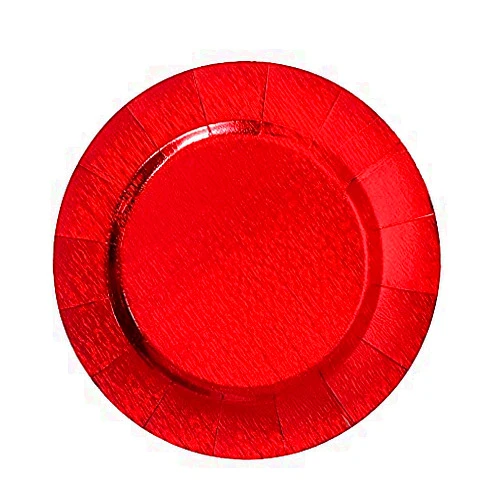 BalsaCircle 10 Round 13-Inch Red Disposable Paper Charger Plates - for Wedding Party Events Reception Catering Decorations Supplies