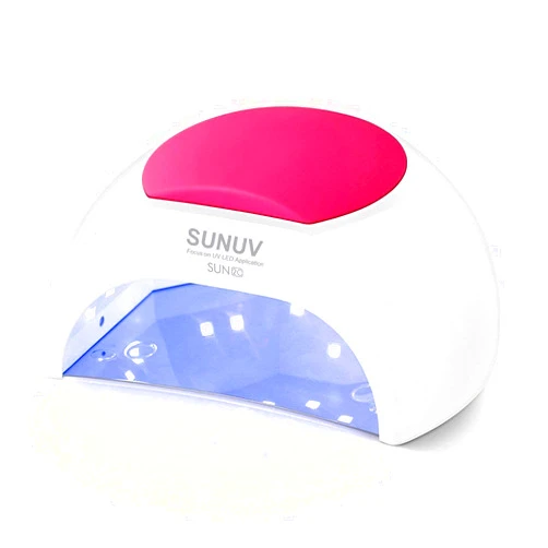 SUNUV SUN2C 48W UV Light for Nails,UV LED Nail Lamp with 4 Timer Settings,LED Nail Light Compatible with All Gel Types, Quick Drying Nail Dryer Pink