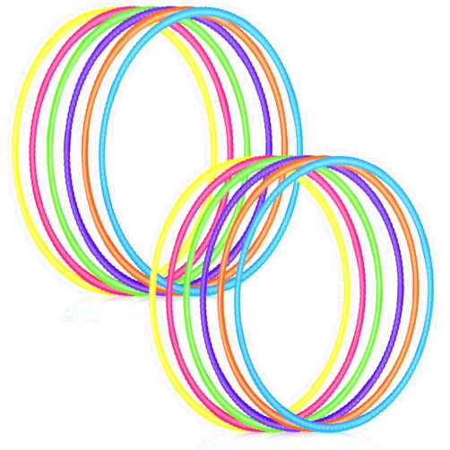 Sratte 12 Pcs Toy Hoop for Kid - Detachable & Adjustable Colored Hoop Exercise Ring Plastic Circle for Kid, Teen Gymnastics, Dog Agility Equipment, Require Self Assembly (Stylish Colors, 32 Inch)