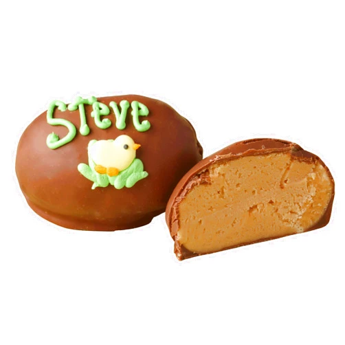 CHOCOLATE STORYBOOK Customized Peanut Butter Fudge-Filled Chocolate Egg - Easter Gifts, Personalized Basket Stuffers, Party Favors