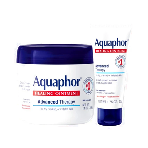 Aquaphor Healing Ointment Advanced Therapy Skin Protectant Skin Care Set, Body Moisturizer for Dry Skin, Minor Cuts and Burns, Dry Cuticles, Cracked Heels, Hands and Lips, 14 Oz Jar + 1.75 Oz Tube