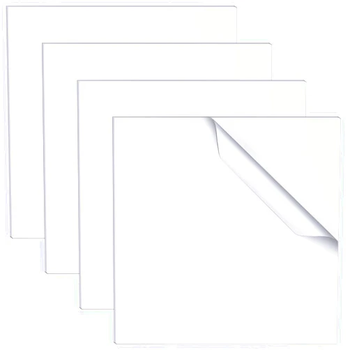 Zonon 4 Pieces 3 x 3 Inch Clear Acrylic Plastic Panels 0.080