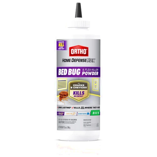 Ortho Home Defense Max Bed Bug & Flea Killer Powder, 12 oz. – Apply to Cracks and Crevices for Up to 8 Months of Control