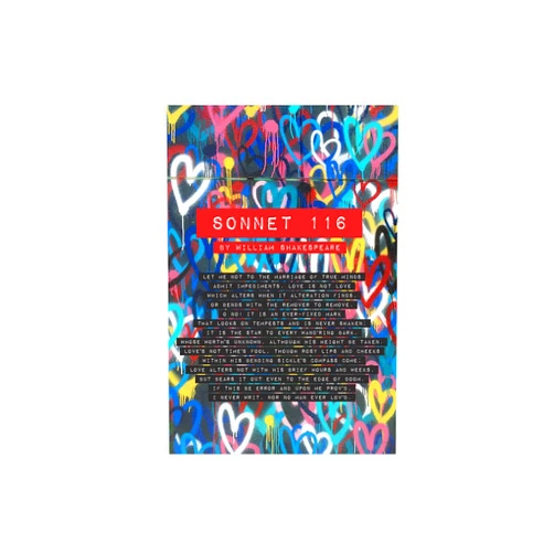 Best Quality Prints William Shakespeare Poem - Sonnet 116 - Hearts - Poster Original Art Print Photo Wall Home Decor - Inspiration, Motivation Love Romance // Size: A4 (210 x 297 mm)