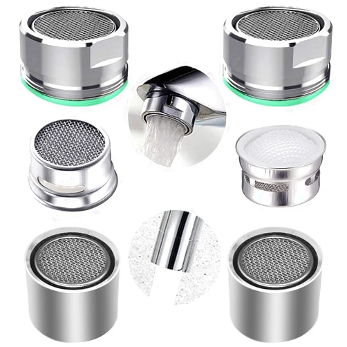 BOETOADG 4pcs Faucet Aerators, 2pcs Aerator Filter Replacement Parts, with Brass Housing, 2pcs 15/16 Inch Male and 2pcs 55/64 Inch Female Bathroom Aerator Faucet Filters with Gaskets,for kitchen bathroom