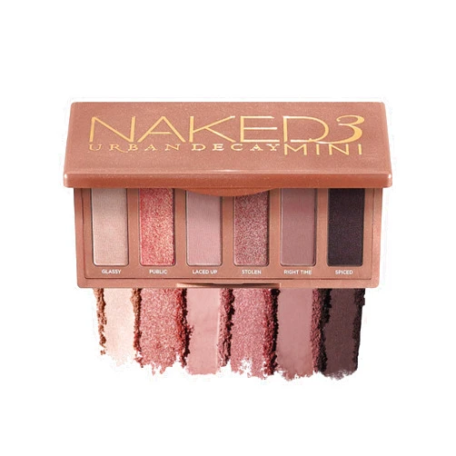 URBAN DECAY Naked 3 Mini Eyeshadow Palette, Soft Pink Neutral Eye Makeup, Matte & Shimmer Finish, 6 Rosy Nude Eye Shadows, Natural Everyday to Smokey Eye, Travel Friendly Size, Vegan, Cruelty-free