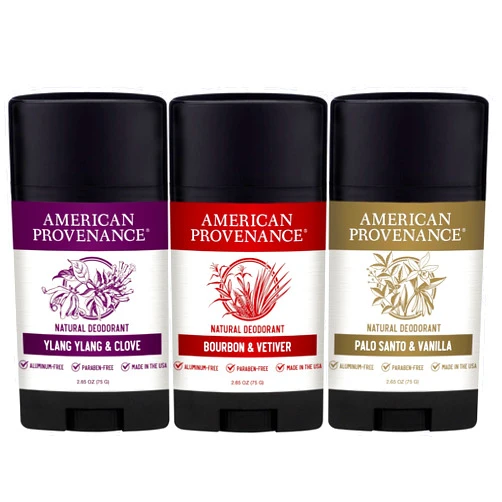 American Provenance Bourbon & Vetiver, Palo Santo & Vanilla and Ylang Ylang & Clove Deodorant Bundle