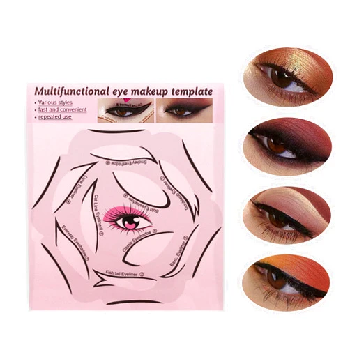 YAFIYGI Eyeliner Stencils Eyeliner Stencil Set 6 in 1 Reusable Eyeliner Stencils for Ideal Winged Tip Includes Eyeshadow Stencils and Eyeliner Tape Makeup Tool for Hooded Eyes