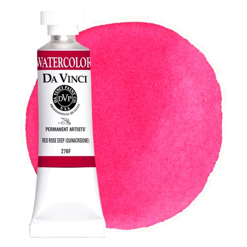 DA VINCI PAINTS Professional Artist Watercolor Paint, Red Rose Deep (Quinacridone), 15mL