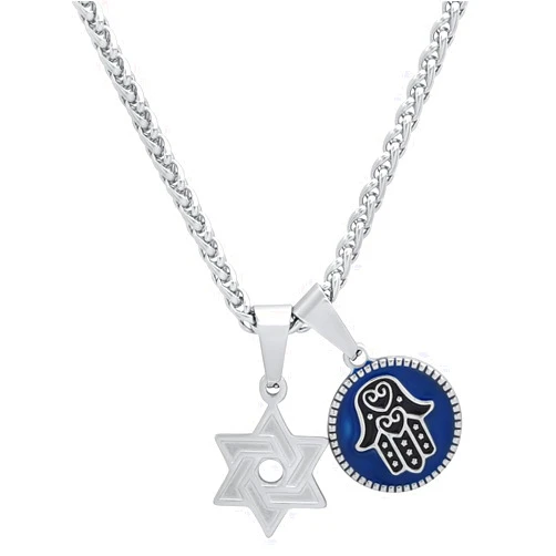 STEELTIME NYC Star of David Necklace Stainless Steel Pendant Necklace for Men, Mens Necklace Chain with Jewish Star for Men and Women - Great Mens Necklaces and Pendants for Men and Women
