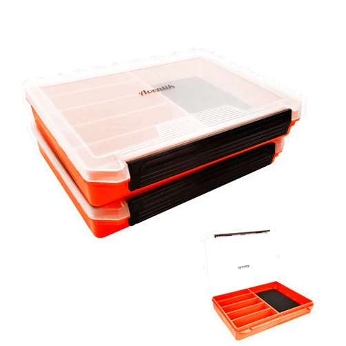 Aventik Fishing Tackle Box Slit Foam Case Jig Box Head Hooks Spinners Spoons Storage Tackle Tray (Orange-3502lure box)