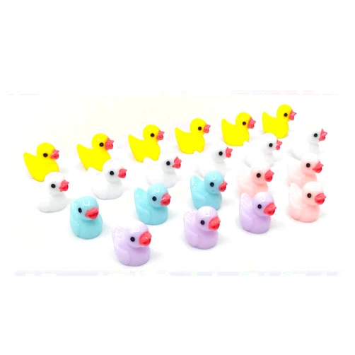 EMiEN 21PCS Little Mini Ducks 5 Colors Duckling Miniature Ornament for DIY Dollhouse Fairy Garden Plant,Desk,Cabinet,Kids Room,Party Decoration