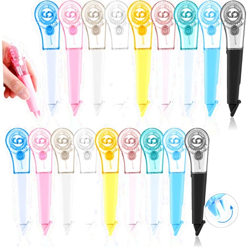 Fuyoooo 18 Pcs Correction Tape 9 Colors Easy to Use Ink Corrector Tape Pens for Instant Correction Shaped Applicator for Office School Supplies 1/5 Inch x 236 Inches