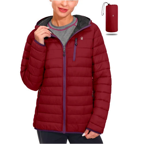 Little Donkey Andy Women's Packable Lightweight Puffer Jacket Hooded Windproof Winter Coat with Recycled Insulation