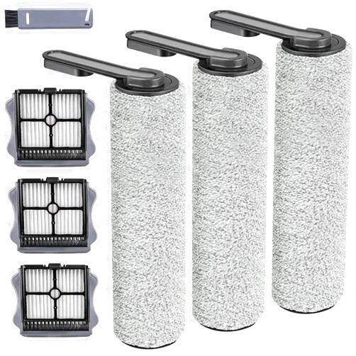 VACUPROPRO Replacement Roller Brush and Filters for S5/S5 Pro Cordless Vacuum Cleaner - 3 Brush Rollers & 3 Filters Included