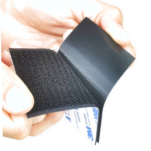 P7yaumy Hook and Loop Tape 2in x 4in 10Pair, Hook and Loop Strip Heavy Duty Mounting Tape, Self Sticky Adhesive Interlocking Tape,Industrial Hook Loop Roll, Double Sided Carpet Tape Rug Gripper Carpet Stopper