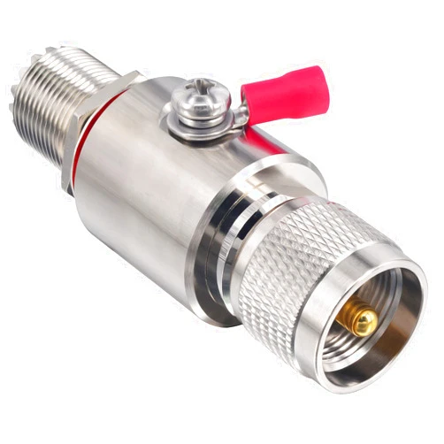 Onelinkmore UHF Coaxial Lightning Arrestor PL259 Lightning Surge Protector Suppressor PL259 UHF Male to SO239 UHF Female Coax Cable Surge Protector for RF,VHF,UHF,CB Radio, HAM Radio Gear, 2-Way Radio,Antennas