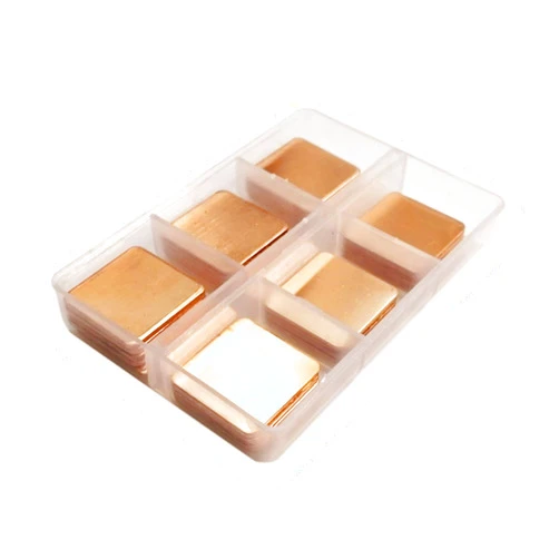 Easycargo 40pcs 6 Sizes 20mm Copper Pad Shim Thermal Assortment Kit, Pure Copper Heatsink C1100, Low Profile Thermal Plate Cooler for Cooling CPU GPU VGA RAM VRM VRAM PS5 SSD NVMe M.2 2280 2242 2230