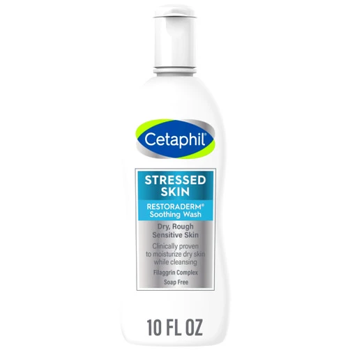 Cetaphil RESTORADERM Soothing Wash, 10 fl oz, Soothes Dry, Stressed Skin, Hypoallergenic, Soap & Paraben Free, National Eczema Association Endorsed