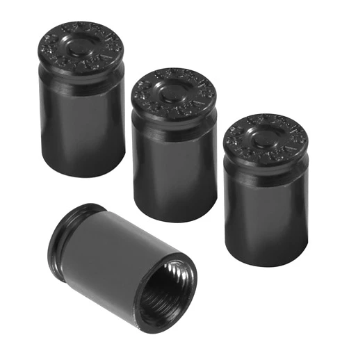 RACOONA 4PCS Tire Valve Caps,Aluminum Alloy Valve Stem Caps Tire Air Cap,Car Accessories Wheel Valve Covers,Tire Valve Stem Caps for Car Tires,Tire Valve Stem Covers for Car,Truck,Motorcycle (Black)