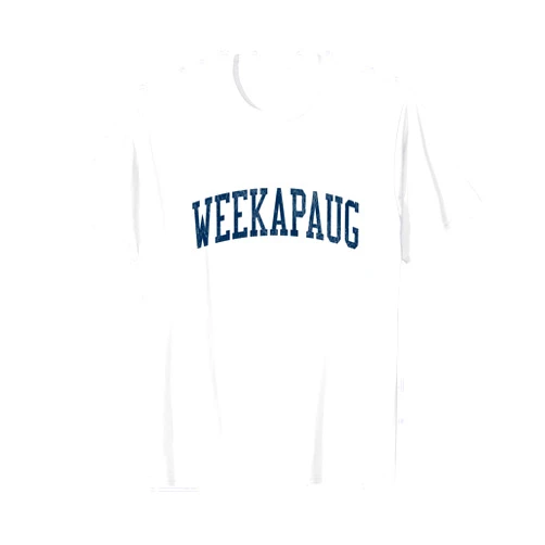 Jim Shorts - Weekapaug Rhode Island T-shirts & Tee Weekapaug RI Vintage Athletic Sports JSN2 Navy Print T-Shirt