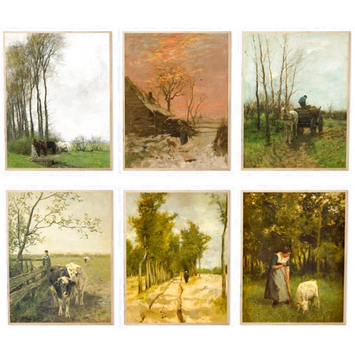 Admmixoo Anton Mauve Master Painter Wall Art Decor Classical Oil Painting Canvas Prints Wall Art Exhibition Posters Famous Artist Decor Room Aesthetic Gallery Wall Decor (B Style, 8
